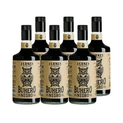 6x Licor Fernet Buhero Negro 39° 700cc