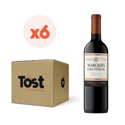 6x Marqués de Casa Concha Merlot 750cc