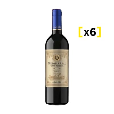 6x Medalla Real Gran Reserva Merlot Botella 750 Cc