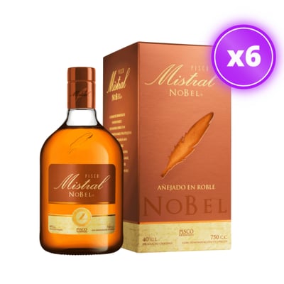 6x Pisco Mistral Nobel 40° - 750ml