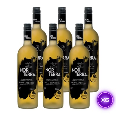 6x Pisco Norterra Especial Añejo 35˚ - 750ml