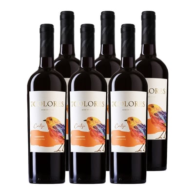 6x Vino 7 Colores Cortejo Carmenere 13° 750cc