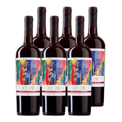 6x Vino 7 Colores Reserva Cabernet Sauvignon - País 750cc