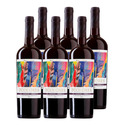 6x Vino 7 Colores Reserva Carmenere - Cinsault 750cc
