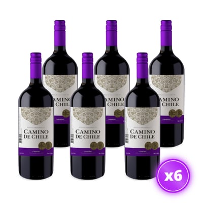 6x Vino Camino de Chile Botellón - Carmenere - 1.5L
