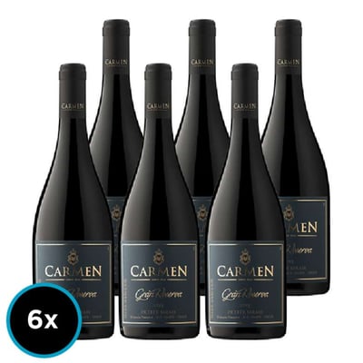 6x Vino Carmen Gran Reserva Petite Syrah 750cc