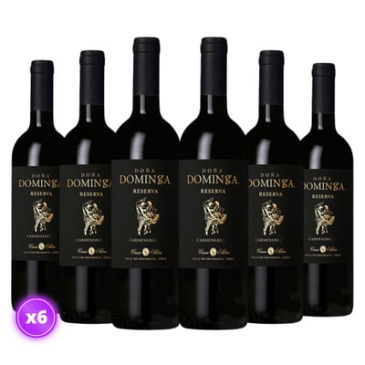6x Vino Doña Dominga Reserva Black - Carmenere - 750ml
