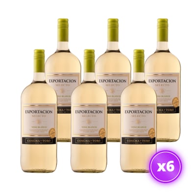 6x Vino Exportación Selecto - Vino Blanco - 1.5L