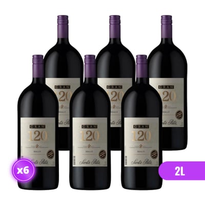 6x Vino Gran 120 Botellón - Merlot - 2L