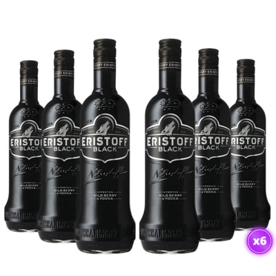 6x Vodka Eristoff - Black 750ml
