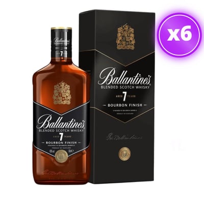 6x Whisky Ballantines 7 Años - Bourbon Finish - 700ml