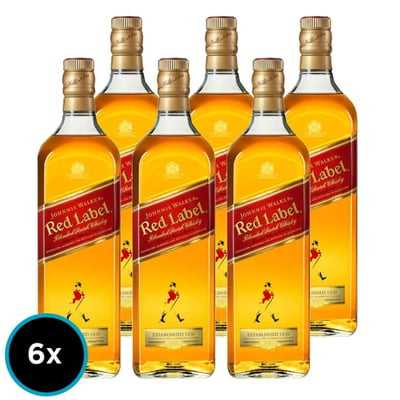 6x Whisky Johnnie Walker Red Label 750cc 40º alc.