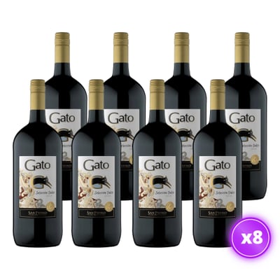 8x Vino Gato Selección Dulce Botellón - Tinto - 1.5L