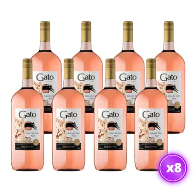 8x Vino Gato Selección Dulce - Rosé Botellón 1.5L
