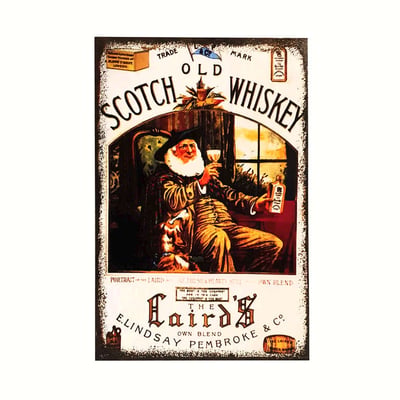 Afiche Old Scotch Whisky Madera Vitrificada 20 x 30 cm.