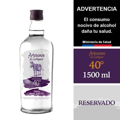 Artesanos Del Cochiguaz Transparente 40° 1,5 Lt.