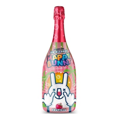 Bebida Espumosa Happy Bunny Frutilla Sin Alcohol 750cc