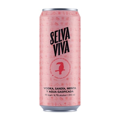 Bebida Premium Selva Viva Vodka Sandía Menta 310cc