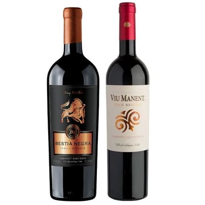 Bestia Negra + Viu Manent: 1x Vino Bestia Negra Cabernet Sauvignon 750cc + Vino Viu Manent Gran Reserva Cabernet Sauvignon 750cc