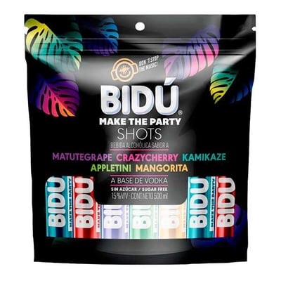 Bidú Vodka Shots Bolsa 20 Unidades