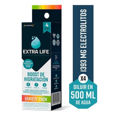 Boost de Hidratación Extra Life Variety Pack (4 Unidades)