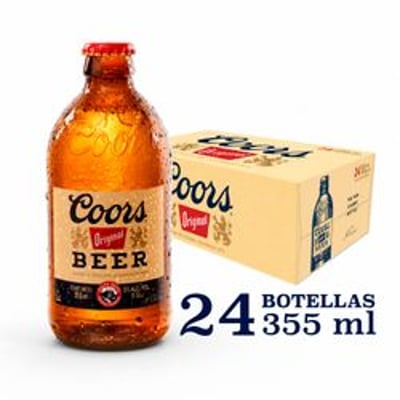 Caja 24 un. Cerveza Coors Stubby 5° Botella 355 cc