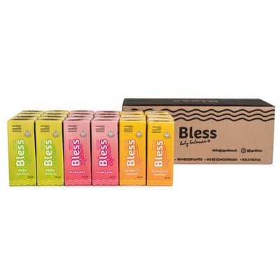 Caja 24x Jugos Bless Manzana, Pera y Damasco 200cc