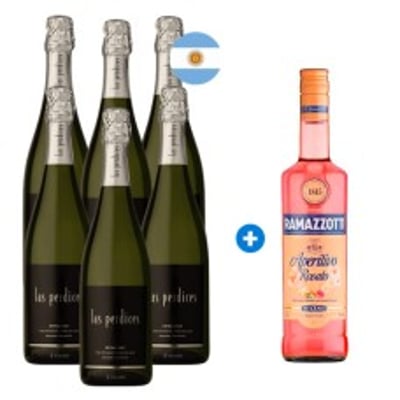 Caja 6 Espumantes Las Perdices Extra Brut Argentino (+ Ramazzoti de Regalo) Semanal