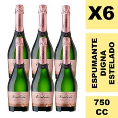 Caja 6 un. Espumante Santa Digna Estelado 12.5° Botella 750 cc