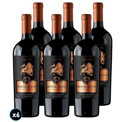 CAJA BESTIA NEGRA (Cabernet Sauvignon): 6x Vinos Bestia Negra Cabernet Sauvignon 750cc