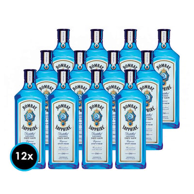 CAJA BOMBAY SAPPHIRE: 12x Gin Bombay Sapphire 750cc 47º alc.