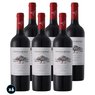 CAJA CASAS DEL BOSQUE COLLECTION (Carmenere): 6x Vino Casas del Bosque Collection Carmenere 750cc