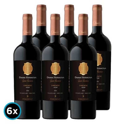 CAJA DAMA HERMOSA: 6x Vino Chocalan Dama Hermosa Carmenere 750cc