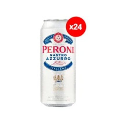 Caja de 24 Cervezas Peroni Nastro Azurro Lata 500cc ($580 c/u) Semanal