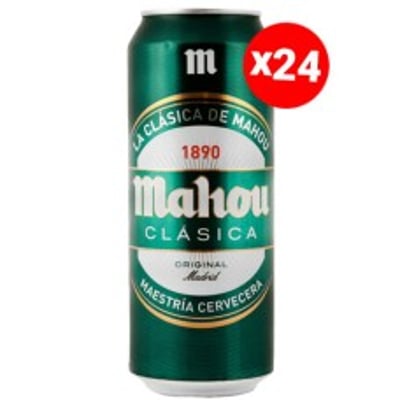Caja de 24 unidades Cerveza Lata Mahou clásica 500 ml ($580c/u)