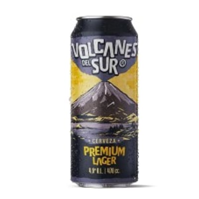 Caja de 24 unidades Cerveza Volcanes del Sur Premium Lager 470 cc ( $790 c/u) Semanal