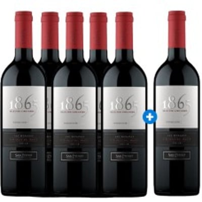 Caja de 6 Botellas 1865 San Pedro Carmenere 750cc (PAGUE 5, LLEVE 6) ($8.983 c/u)