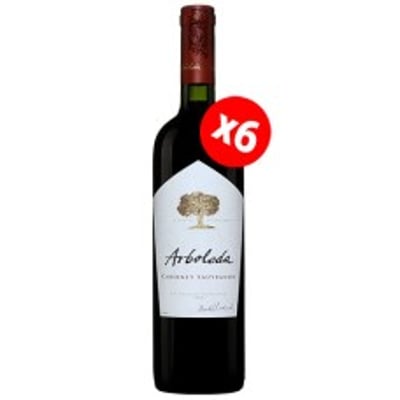 Caja de 6 botellas de Vino Arboleda Cabernet Sauvignon ($9.990 c/u)