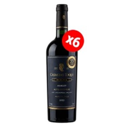 Caja de 6 unidades Casas del Toqui Reserva Merlot ($3.990 c/u)