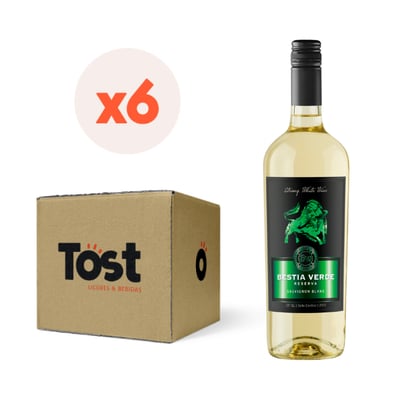 Caja de 6x Vino Bestia Verde Reserva Sauvignon Blanc 13° 750cc
