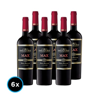 CAJA ERRAZURIZ MAX (Carmenere): 6x Vino Errazuriz Max Carmenere 750cc