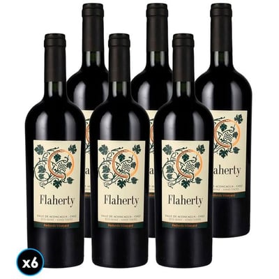 CAJA FLAHERTY ACONCAGUA (Blend): 6x Vino Flaherty Blend (SY/CS/PS/TE) Aconcagua 750cc