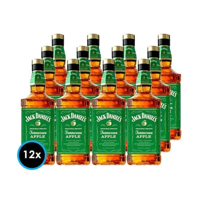 CAJA JACK DANIELS APPLE 1 Litro: 12x Whiskey Jack Daniels Apple 1 Litro 35º alc.