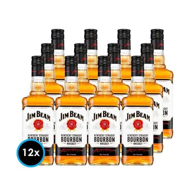 CAJA JIM BEAM WHITE 750cc: 12x Whiskey Jim Beam White 750cc