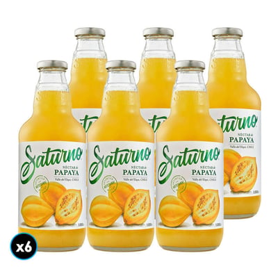 CAJA JUGO SATURNO PAPAYA: 6x Jugos Saturno Papaya 1 Lt.