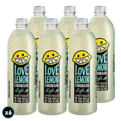 CAJA LIMONADA LOVE LEMON: 6x Jugo Limonada Love Lemon Light 2 Lt.
