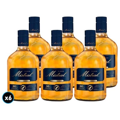 CAJA MISTRAL AÑEJADO 1 LITRO: 6x Pisco Mistral Añejado 1 Litro 35º alc.