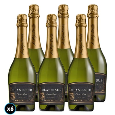 CAJA OLAS DEL SUR EXTRA BRUT: 6x Espumante Olas del Sur Extra Brut 750cc