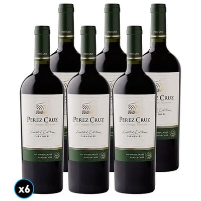 CAJA PEREZ CRUZ LIMITED EDITION GR (Carmenere): 6x Vino Perez Cruz Limited Edition Gran Reserva Carmenere 750cc