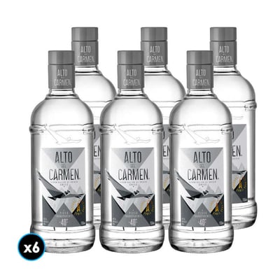 CAJA PISCO ALTO DEL CARMEN TRANSPARENTE: 6x Pisco Alto del Carmen Transparente 750cc 40º alc.